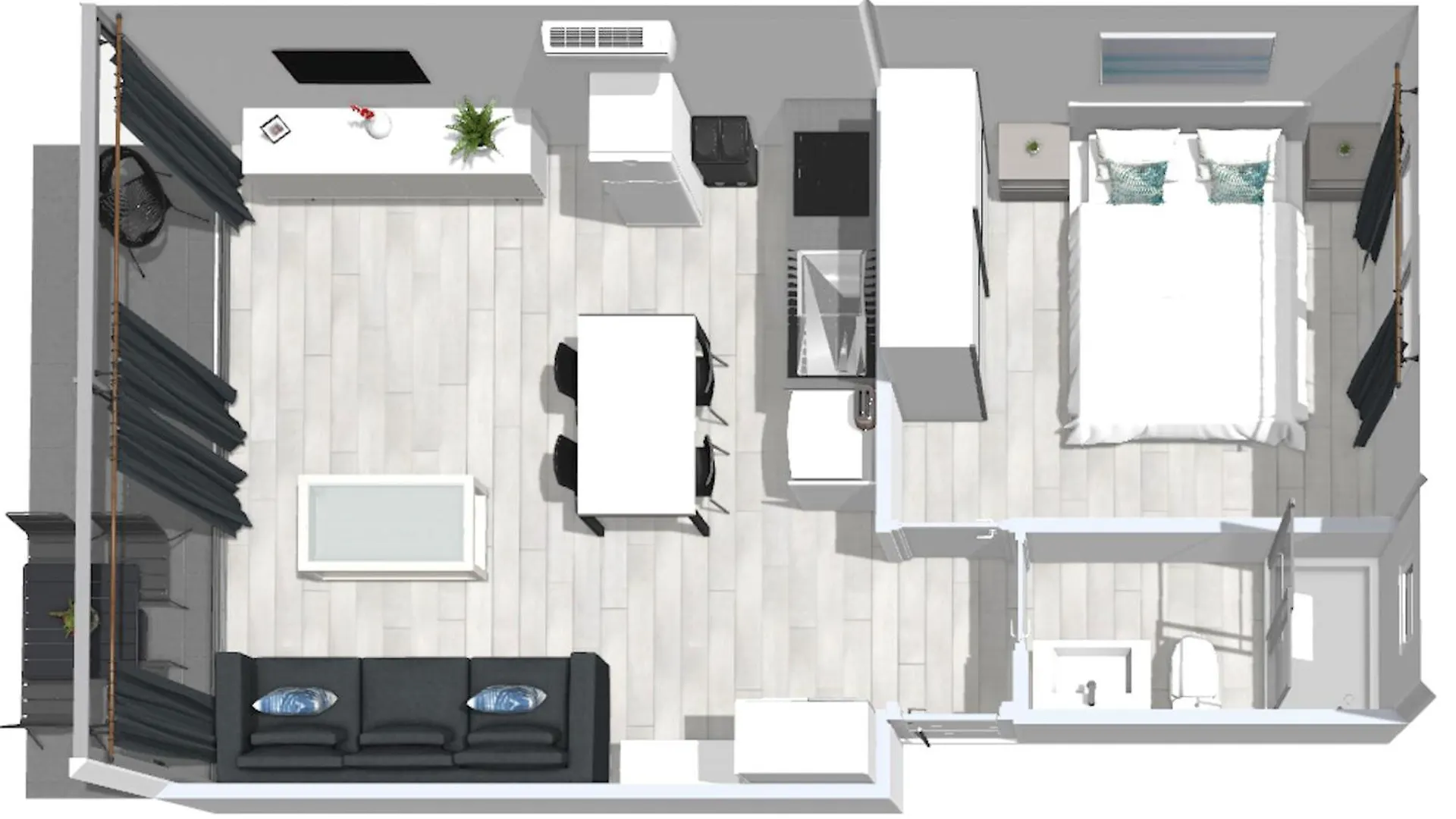 Roses Apartments 1 - Vista Mar Lateral - 1Habitacion